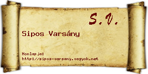 Sipos Varsány névjegykártya